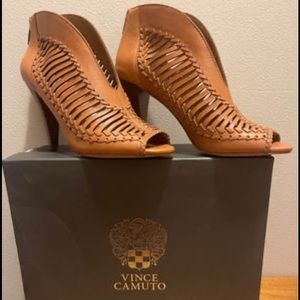 Vince Camuto Peep Toe Booties Size 8 1/2 (Brand New)